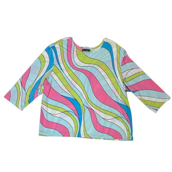 Cactus Flower Women's Retro Groovy Blouse Top - Picture 1 of 6